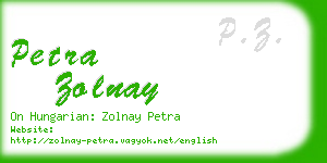 petra zolnay business card